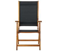 HEFZGDB Sillas de jardín plegables de madera maciza de acacia y textileno, 8 unidades, taburete pequeño, sillas de jardín, sillas de camping, sillas con reposabrazos para patio, jardín, balcón