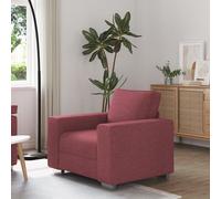 HEFZGDB Sillón moderno en color rojo vino de 59 cm, de tela, silla ergonómica para salón con marco de madera y tejido de poliéster, cómodo sillón de lectura, diseño que ahorra espacio para relajarse