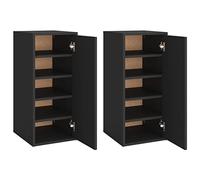HEFZGDB Zapatero 2 unidades, color negro, 32 x 35 x 70 cm, material de madera, armario multiusos para ahorrar espacio, armario para cocina, dormitorio, vestíbulo