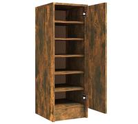 HEFZGDB Zapatero de roble ahumado, 32 x 35 x 92 cm, material de madera, armario multiusos, armario multiusos para vestíbulo, dormitorio, cocina, salón