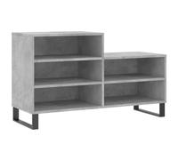 HEFZGDB Zapatero gris hormigón, 102 x 36 x 60 cm, material de madera, armario multiusos para cuarto de baño, estante para entrada, dormitorio, salón