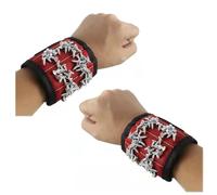 HeFZiYMOZaDP 2 pcs Pulseras magnéticas Soportes de Banda， Muñequera para Sujetar Tornillos, Clavos, Brocas, muñequera, portaherramientas Cinturones con Dispositivos Fuertes para Hombre