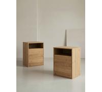 Hegas Pack 2 mesitas de noche natural 2 cajones - Kenay Home Natural