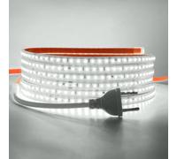 HEGEHE Conexión a AC220-240V Tira de LED,120LEDs/m SMD2835 Flexible Superbright Tira de luz LED cadena de luz de cuerda Autoadhesiva con enchufe para Navidad（7m, Blanco Frio）