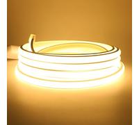 HEGEHE Tira de LED COB 10m, Flexible Tiras de Neón 220V con ON/OFF Cable de Alimentación, Cada Corte de 50cm, 288LEDs/m Blanco Cálido Luz de Cuerda de Alto Brillo para decoración de Navidad