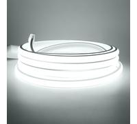HEGEHE Tira de LED COB 25m, Flexible Tiras de Neón 220V con ON/OFF Cable de Alimentación, Cada Corte de 50cm, 288LEDs/m Blanco Frío Luz de Cuerda de Alto Brillo para decoración de Navidad