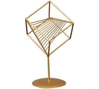 HEIBTENY Abstracto geométrico de metal para escultura, decoración artística de hierro soldado a mano con acabado dorado claro para sala de estar, dormitorio, oficina, decoración del hogar, 14 x 24 cm