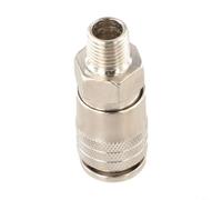 HEIBTENY Acoplamiento neumático de rosca macho G1/4, Acoplador de conector rápido estándar de la UE, Para compresor de aire, Adaptador de herramienta de aire de metal plateado, Junta de manguera