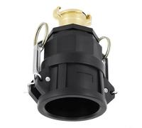 HEIBTENY Adaptador IBC de 2 pulgadas con conexión rápida de latón para GeKa, rosca S60x6 para tanques de agua, almacenamiento potable y sistemas de riego de jardín, color negro