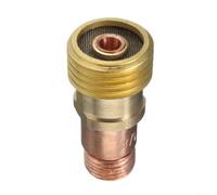 HEIBTENY Cuerpo de pinzas de latón para lente de gas rechoncho con malla, accesorio de soldadura de antorcha TIG compatible con WP-17 WP-18 WP-26, oro 14 x 28,1 mm (tamaño opcional) (3,2 mm)