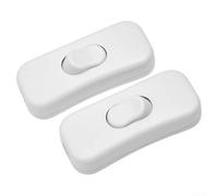 HEIBTENY DPST - Interruptor basculante en línea 2 A 250 V para lámpara de luz LED, control de encendido y apagado para cable redondo plano de doble núcleo de 0,3 a 0,75 mm², interruptor de cable de