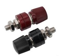 HEIBTENY Kit de conectores de poste de cobre de 3/8 pulgadas, bloque de terminales de batería de latón, con marcas rojas y negras, para coche, caravana, barco, conexión a tierra de energía solar