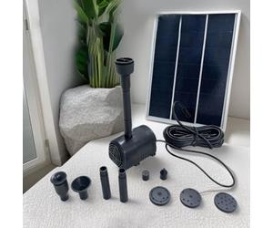 HEIBTENY Kit de fuente solar de 10 W con 9 boquillas, protección automática de funcionamiento en seco, función de agua para baño de pájaros, jardín, estanque, decoración al aire libre, juego de