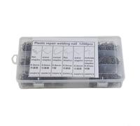 HEIBTENY Kit de grapas de soldadura de plástico de 1200 Uds. 304 repuestos de grapadora caliente de acero inoxidable para parachoques para reparación de guardabarros 6 tipos de ondas planas V M