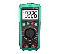 HEIBTENY Multímetro digital Rango automático True RMS NCV Detección de cable vivo Capacitancia Probador de frecuencia con protección antiquemaduras Verde Negro Funda portátil