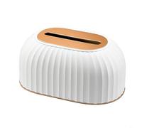 HEIBTENY Nordic - Dispensador de servilletas rectangular de plástico a rayas para baño, sala de estar, mesa de comedor u oficina, se adapta a cajas de tamaño estándar, diseño de tapa fácil de levantar
