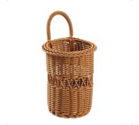 HEIBTENY Organizador de Cocina Rattan para pe Montado en Pared Organizador | Montaje en pared con gancho, ahorra espacio encimera, organiza cuchillos tenedores cucharas(L)