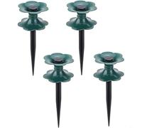 HEIBTENY Rueda guía de manguera de jardín, paquete de 4 protectores de tubería de agua de plástico giratorio para cuidado del césped, protectores de carrete de manguera verde y negro, torceduras y
