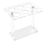 HEIBTENY Soporte de cono de helado de 6 agujeros, acrílico transparente, estante de exhibición de postres para fiesta de cumpleaños, reunión de verano y celebración familiar, accesorio reutilizable