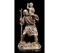 Heiligen-Figur - St San Cristóbal con Niño Jesús Veronese Zeremonielle Figura Decorativa, Bronceado & Coloreado