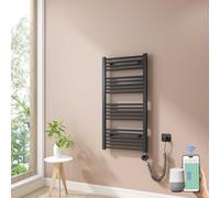 Heilmetz Toallero Eléctrico 1000x500 mm, Termostato Inteligente WiFi para Baño, Control por App Tuya y Asistentes de Voz, Secatoallas Antracita 500W