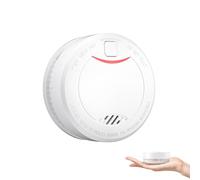 Heiman Detector de Humo de 10 años de Vida útil, Detector de Incendios fotoeléctrico, Certificado DIN EN14604, VDS y LPCB, Alarma Fuerte con 85 dB, Color Blanco, Material de Montaje