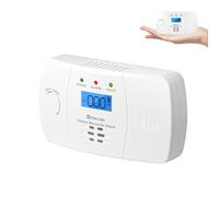 Heiman Detector de Monóxido de Carbono con Pantalla LCD, Sensor de 10 Años y Certificado EN 50291 - Alarma 85 dB, Instalación Fácil, Pilas Incluidas, botón de Prueba
