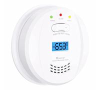 Heiman Detector de Monóxido de Carbono EN 50291, Alarma CO con Sensor Electroquímico de 10 Años, Batería Reemplazable de hasta 5 Años, Pantalla LCD, Alarma Potente para Uso Interior - 723ESY