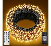 HeiPard Luces de Navidad, 20 m, 200 LED Luces de Arbol de Navidad con 8 modos, función de memoria, mando a distancia, temporizador, regulables para jardín, balcón, casa, fiesta - Blanco cálido