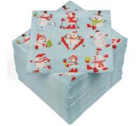 HEKU 100 servilletas, 3 capas, 33 x 33 cm, diseño de muñeco de nieve, absorbentes y prácticas, gran selección, ideales para ocasiones especiales