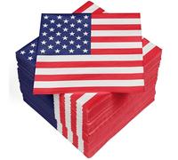 HEKU 100 servilletas, 3 Capas, 33 x 33 cm, Estrellas y Rayas, Muy absorbentes y prácticas, Ideales para Ocasiones Especiales