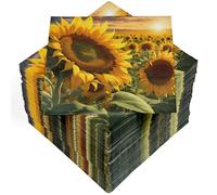 HEKU 100 servilletas, 3 capas, 33 x 33 cm, girasoles, absorbentes y prácticas, gran selección, ideales para ocasiones especiales