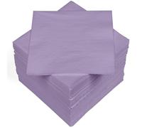 HEKU 100 servilletas monocromáticas, 3 capas, 33 x 33 cm, calidad uniforme para eventos y gastronomía, práctico paquete de 5 unidades, muy absorbente y elegante, lila