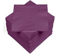 HEKU 100 servilletas monocromáticas, 3 capas, 33 x 33 cm, calidad uniforme para eventos y gastronomía, práctico paquete de 5 unidades, muy absorbentes y elegantes, color lila