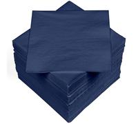 HEKU 100 servilletas monocromáticas, 3 capas, 33 x 33 cm, calidad uniforme para eventos y gastronomía, práctico paquete de 5 unidades, muy absorbente y elegante, azul oscuro
