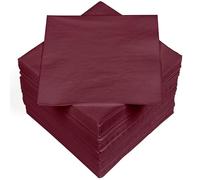 HEKU 100 servilletas monocromáticas, 3 capas, 33 x 33 cm, calidad uniforme para eventos y gastronomía, práctico paquete de 5 unidades, muy absorbentes y elegantes, burdeos