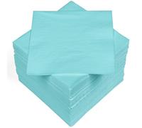 HEKU 100 servilletas monocromáticas, 3 capas, 33 x 33 cm, calidad uniforme para eventos y gastronomía, práctico paquete de 5 unidades, muy absorbentes y elegantes, azul claro