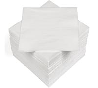 HEKU 100 servilletas monocromáticas, 3 capas, 33 x 33 cm, calidad uniforme para eventos y gastronomía, práctico paquete de 5 unidades, muy absorbentes y elegantes, color blanco