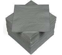 HEKU 100 servilletas monocromáticas, 3 capas, 33 x 33 cm, calidad uniforme para eventos y gastronomía, práctico paquete de 5 unidades, muy absorbente y elegante, gris