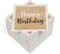 Heku 30243-60 100 Servilletas, Celulosa, Feliz Cumpleaños, Naturaleza, 33 x 33 cm