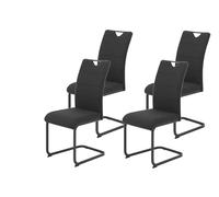 Hela Mars Set de 4 sillas de Comedor con tapizado de Tejido, Estructura metálica Cuadrada, Respaldo ergonómico, Capacidad de Carga 120 kg