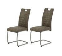 Hela Tische, ULLA Silla de Comedor, Microfibra Aspecto Vintage, marrón, 2 Unidades