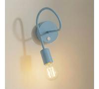 HELAM Aplique de pared Oxford, azul, metal, 1 luz, E27, interruptor