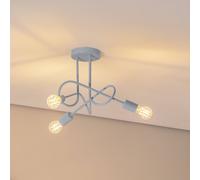 HELAM Plafón Oxford, Ø 44 cm, azul claro, metal, 3 luces
