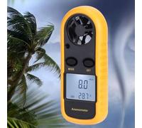 HELEVIA Mini Anemómetro Digital de Mano con Pantalla LCD Retroiluminada, para Ventilador Eléctrico, Aire Acondicionado, Medidor de Temperatura y Velocidad del Viento