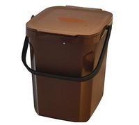 HELGUEFER-Cubo orgánico con 10 L de Capacidad con Tapa. Dispone de asa para facilitar su Transporte. La Tapa Puede quedarse Abierta con el asa si se precisa.