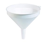 HELGUEFER - Embudo Pequeño 16 cm | Embudos de Plastico Blanco con Lengüeta y Anilla de Suspensión | Funil de Precisión para Cocina, Taller y Líquidos | Resistente y Reutilizable