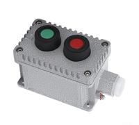 Helilyco Caja de botones a prueba de explosiones Control dual 220V 380V 10A, IP65 IICT6 certificado con carcasa de aleación de aluminio resistente Entrada de conducto G3/4