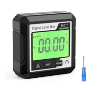 Helilyco Caja digital compacta, medidor de ángulo electrónico con datos, montaje de neumáticos inclinómetro y corte de madera (B)