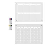 Helilyco Calendario acrílico para nevera, pizarra blanca magnética, planificador mensual semanal, pizarra de borrado en seco reescribible con marcadores, planificación de comidas y listas de tareas